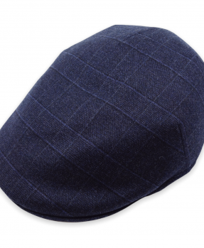 blue checked flat cap